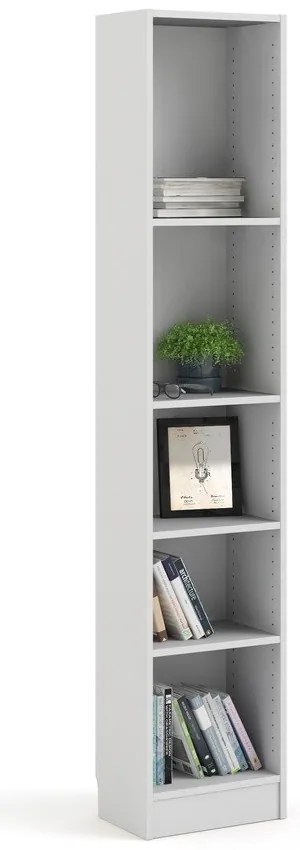 Biela knižnica Tvilum Basic, 41 x 203 cm