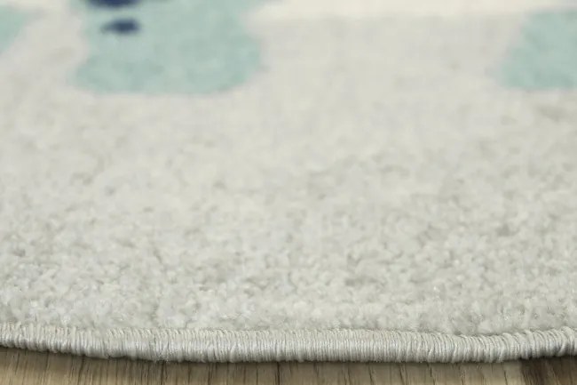 Detský koberec EMILY KIDS 5860C Dinosaurus, tyrkysový / svetlosivý