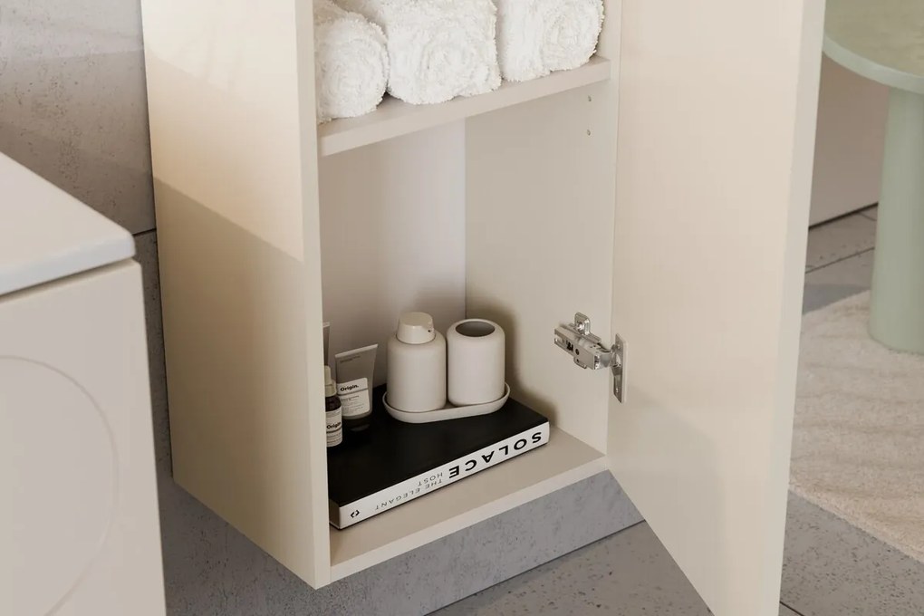 Vysoká závesná kúpeľňová skrinka Donna 80-35-1D piesková