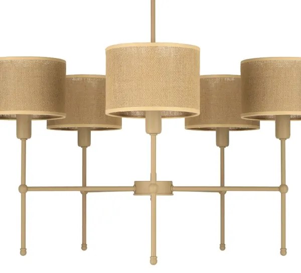 Luster na tyči MADELA 5xE14/40W/230V juta/béžová