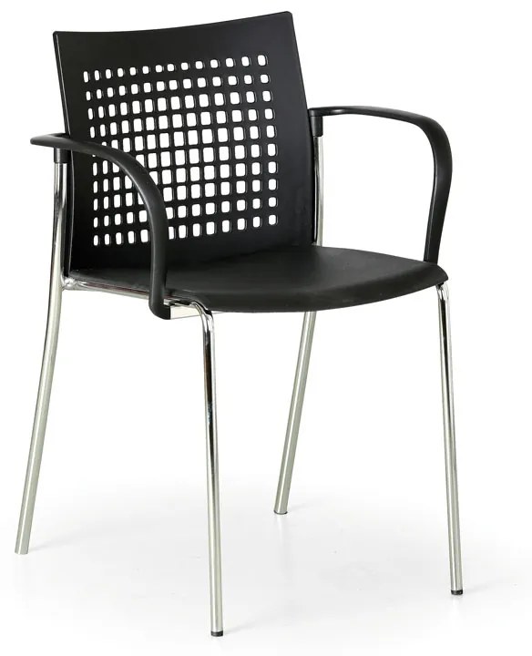 Plastová jedálenská stolička COFFEE BREAK, čierna