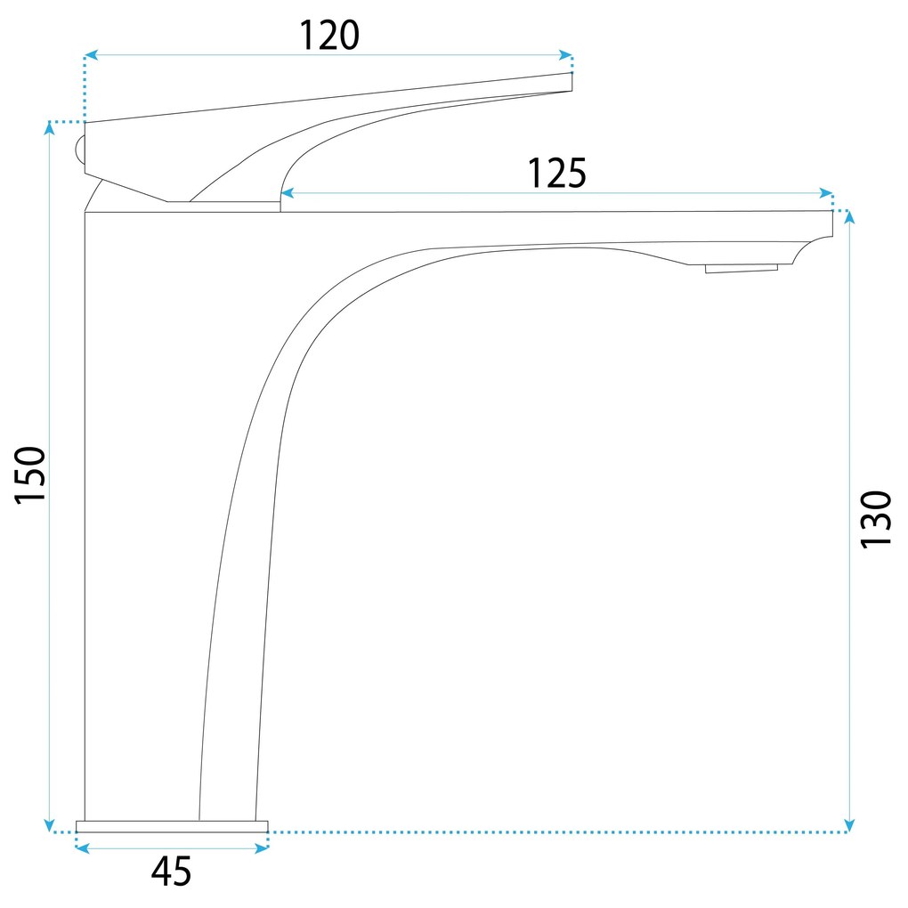 Rea Joe, umývadlová batéria h-165, zlatá matná, REA-B8990
