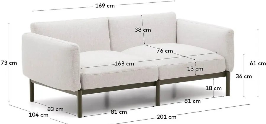 Svetlosivá záhradná modulárna pohovka 201 cm Sorells – Kave Home