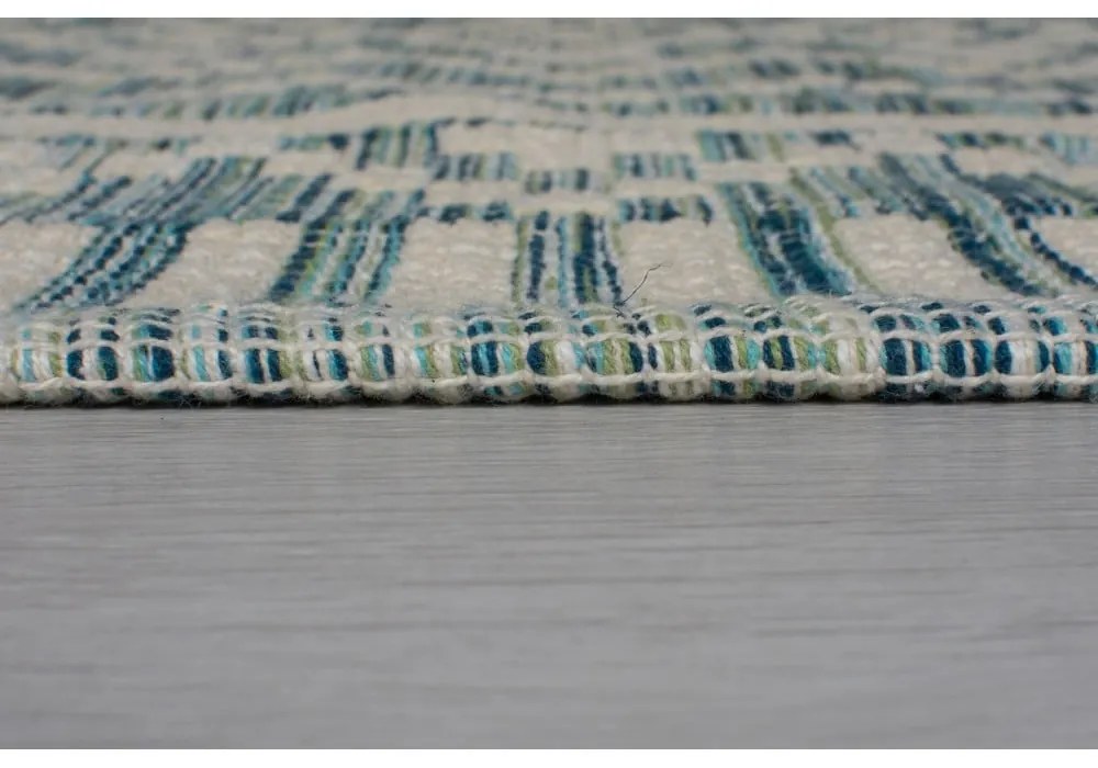 Béžovo-modrý bavlnený koberec Flair Rugs Leela, 60 x 200 cm