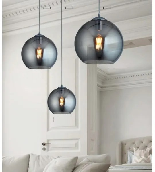 Searchlight - Luster na lanku BALL 1xE27/60W/230V čierna