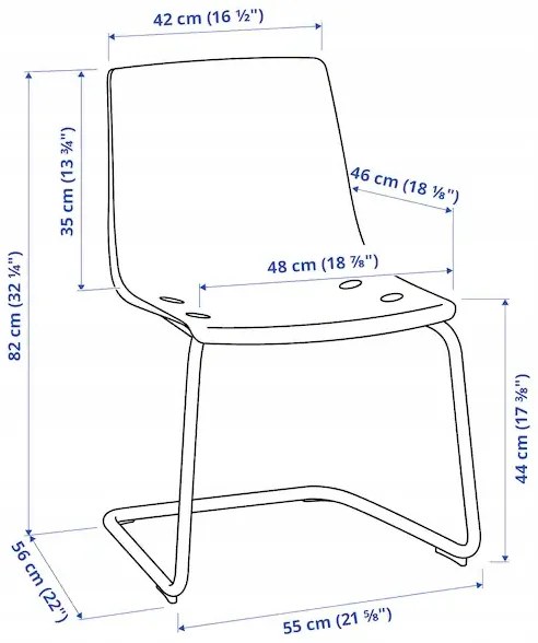 IKEA TOBIAS Priehľadné operadlo stoličky