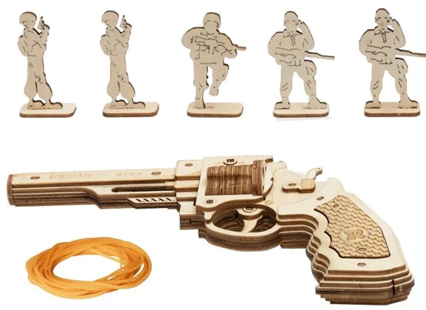 Robotime Rokr 3D Puzzle Corsac M60 dřevěná pistole LG401 172 ks