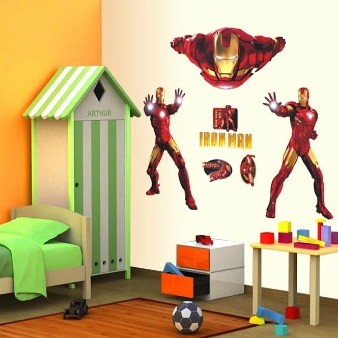 Veselá Stena 3D Samolepka na stenu Iron Man
