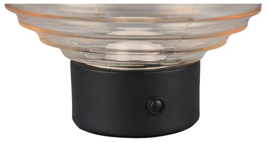 Čierno-béžová stmievateľná LED stolová lampa so skleneným tienidlom (výška 14,5 cm) Earl – Reality