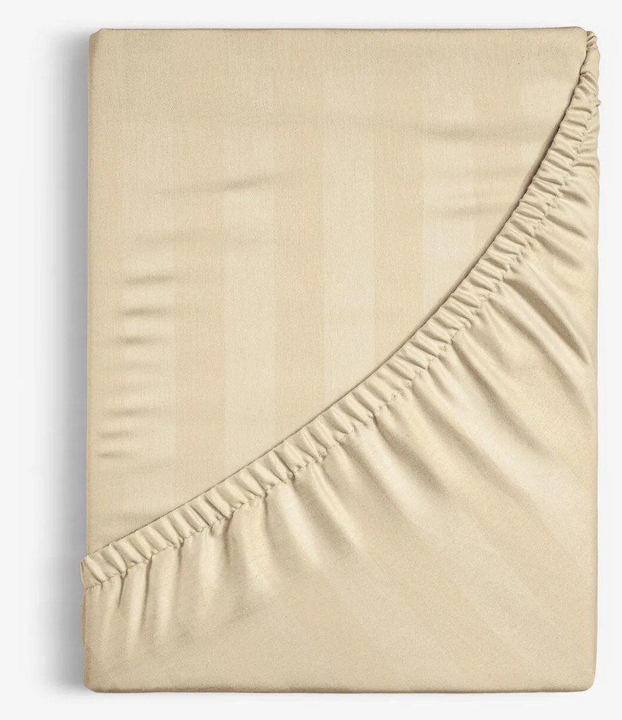 Goldea damašková napínacia plachta - zlaté prúžky so saténovým leskom 180 x 200 cm