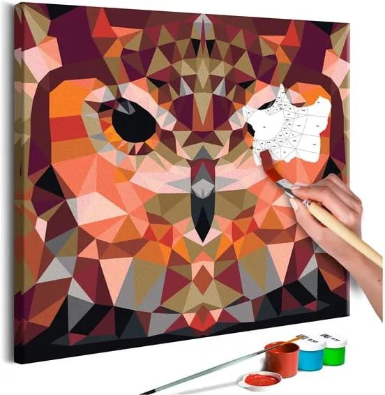 DIY set na tvorbu vlastného obrazu na plátne Artgeist Owl, 60 × 40 cm