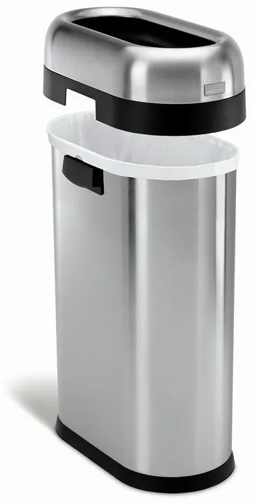 Úzky otvorený kôš 50 l, matná oceľ, nerez