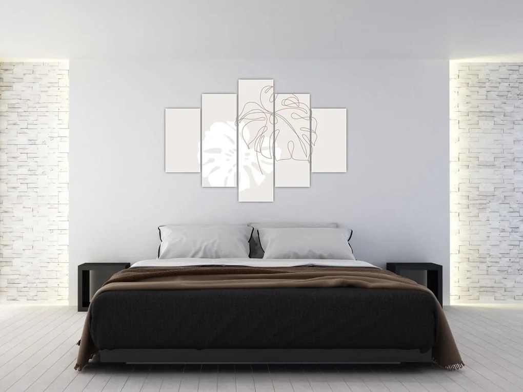 Obraz - Line art monstera N⁰2 (150x105 cm)
