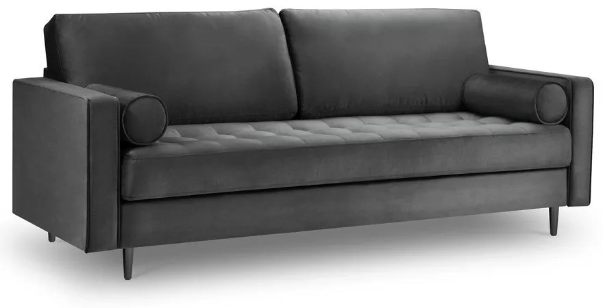 Tmavosivá zamatová pohovka Milo Casa Santo, 219 cm