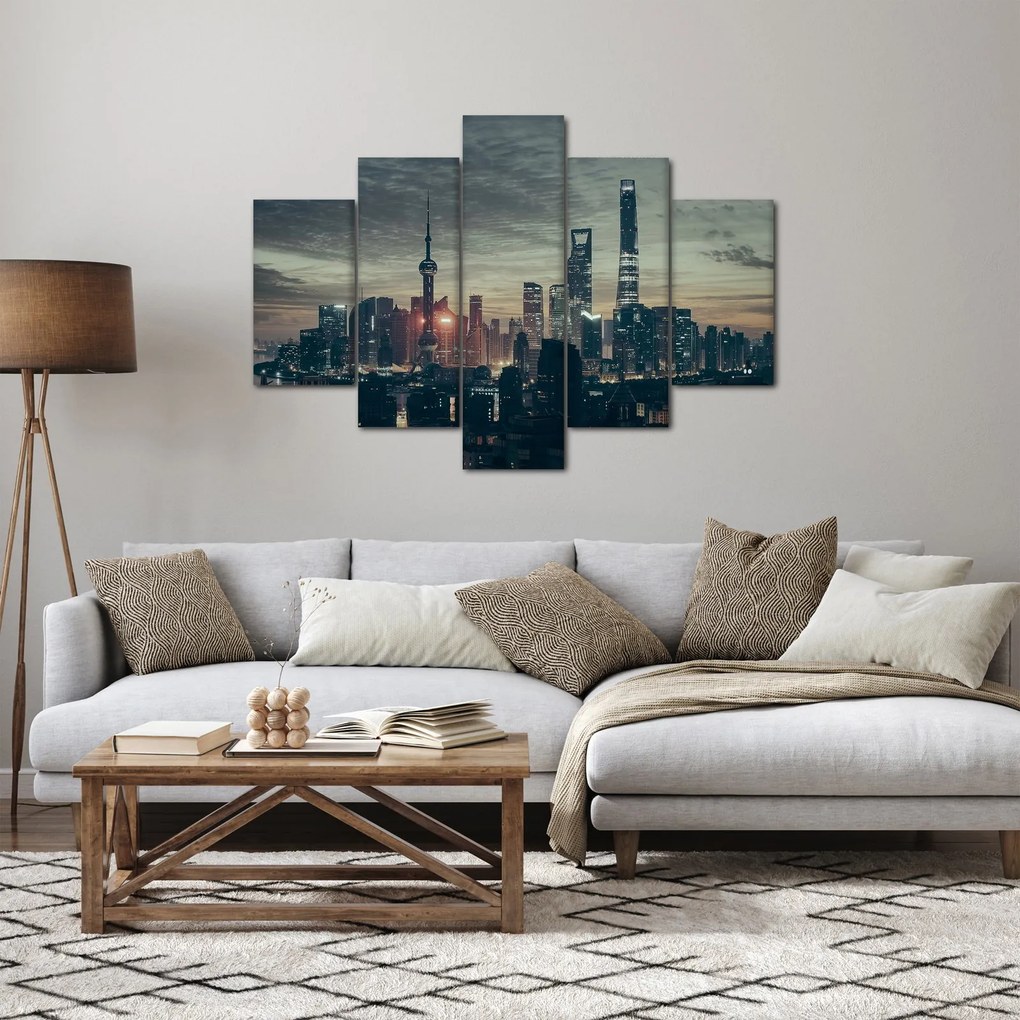 Obraz mesta za súmraku (150x105 cm)