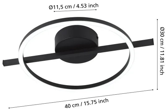 Eglo 901113 - LED Stmievateľné stropné svietidlo AMANDOLO LED/17W/230V čierna + DO