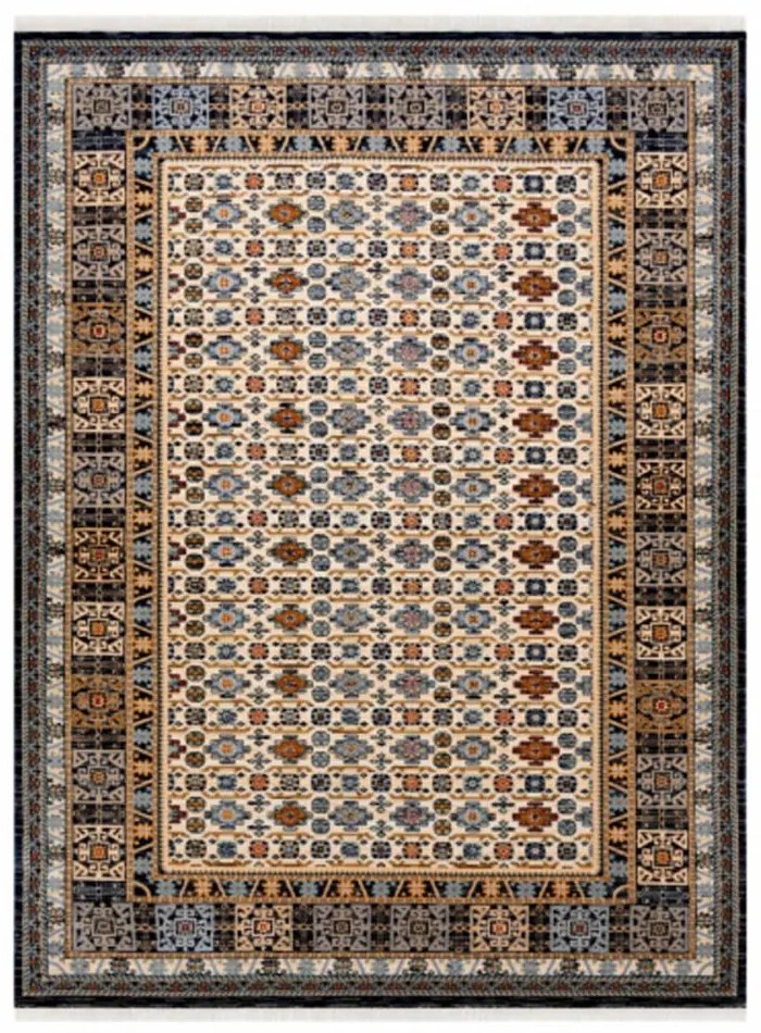 Vlnený kusový koberec Efez béžovo modrý 200x290cm