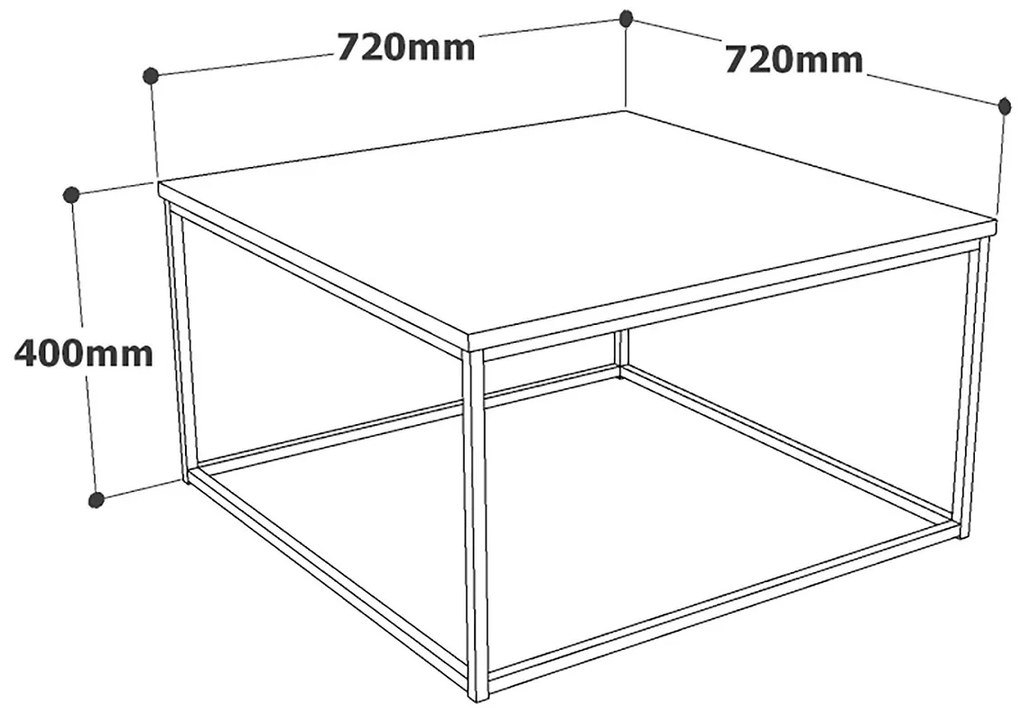 Dizajnový konferenčný stolík Harita 72 cm biely / zlatý