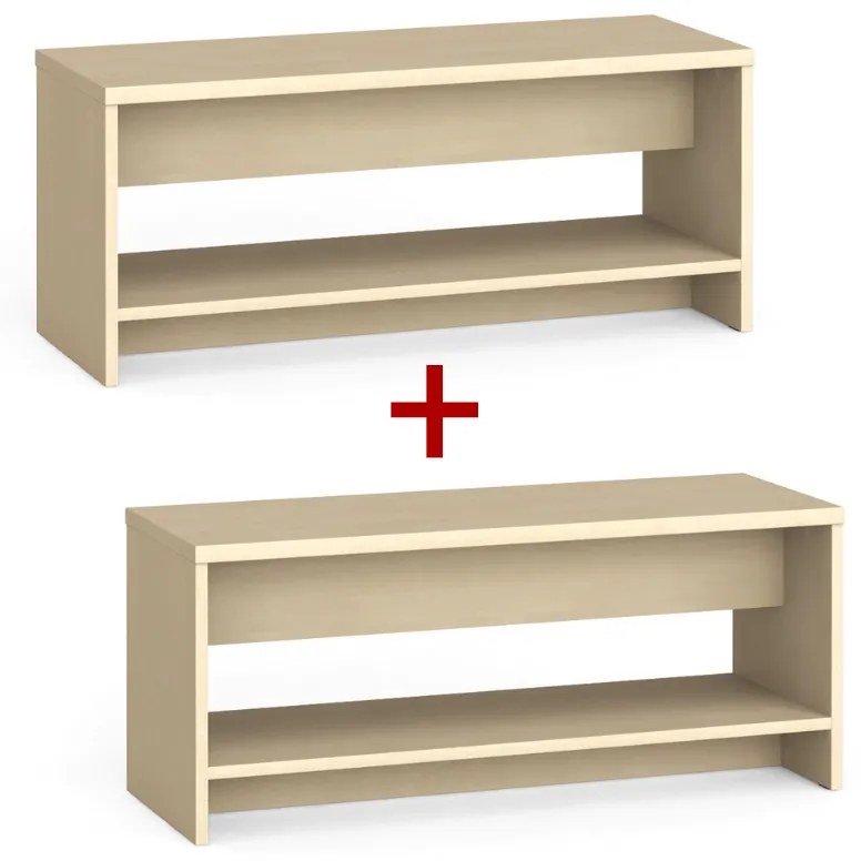 Šatníková lavica s policou na topánky 1+1 ZADARMO, zosilnená, 1000 mm, breza