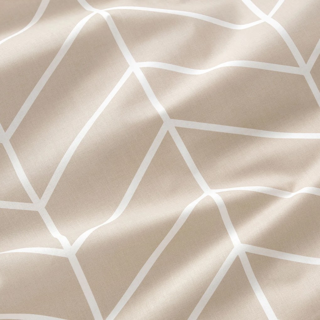 Goldea bavlnený záves - biely cikcak na béžovom 160x150 cm