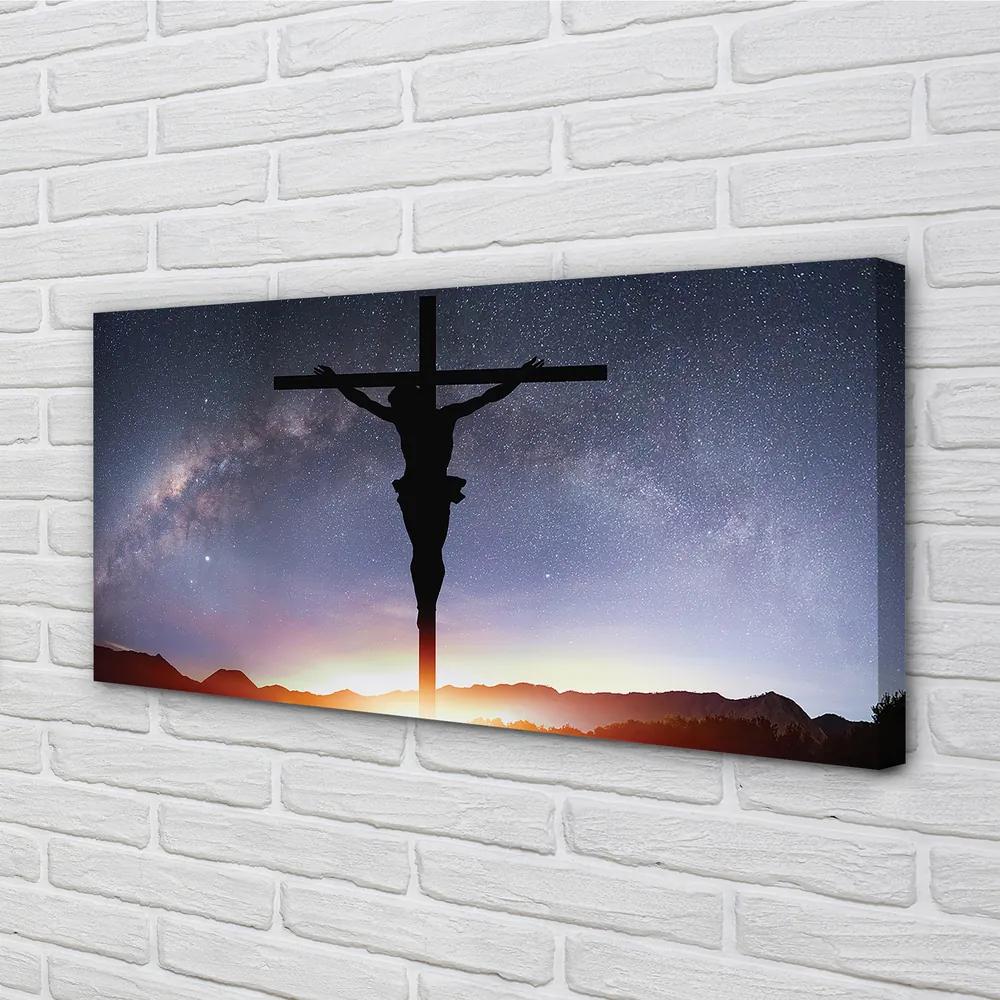 Obraz na plátne Ježiš ukrižovaný neba 125x50 cm