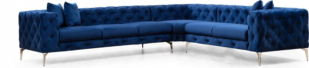 Rohová sedačka Collo (tmavomodrá) (L)