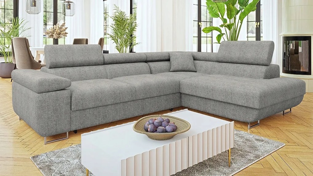 Rohová sedačka Terazuro Premium (sivá) (s úl. priestorom) (p)