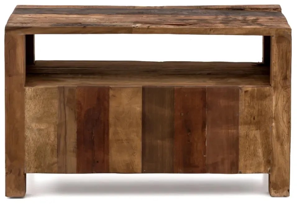 furniture-nabytek.cz - Masívny TV stolík Madurai z recyklovaného dreva, hnedý, neupravený – 90×40×55 cm