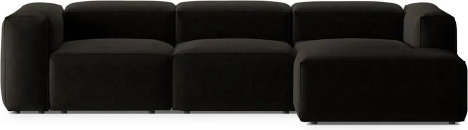 Čierna rohová pohovka (pravý roh/s leňoškou) Bergamo – Cosmopolitan Design