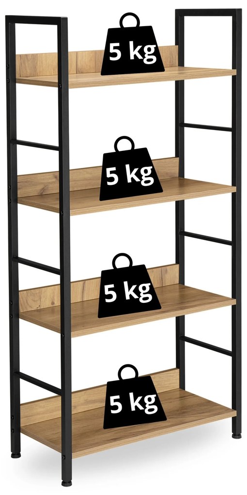 Regál VARBERG černý/craft