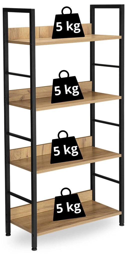 Regál VARBERG čierny/craft