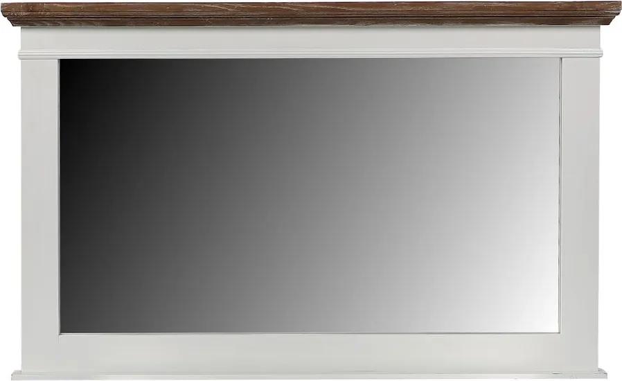 Drevené zrkadlo - biele (98,5x60 cm)