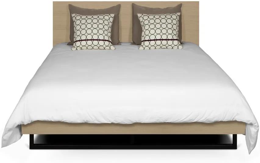 Svetlohnedá posteľ s nohami z ocele TemaHome Mara, 160 × 200 cm