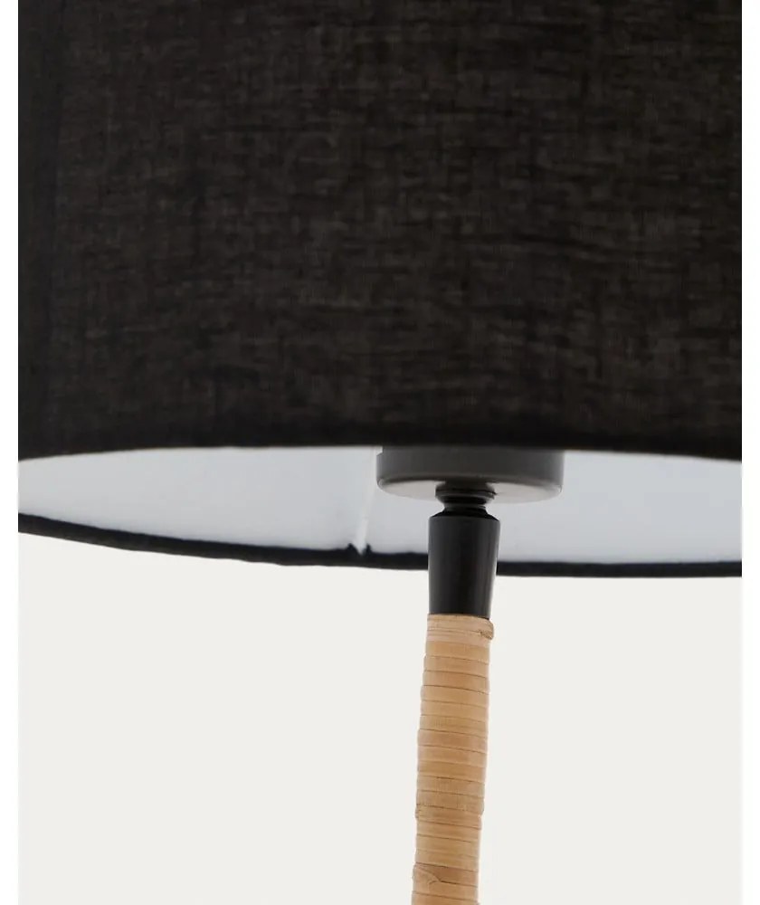 Čierna stolová lampa s textilným tienidlom (výška 45 cm) Pina – Kave Home