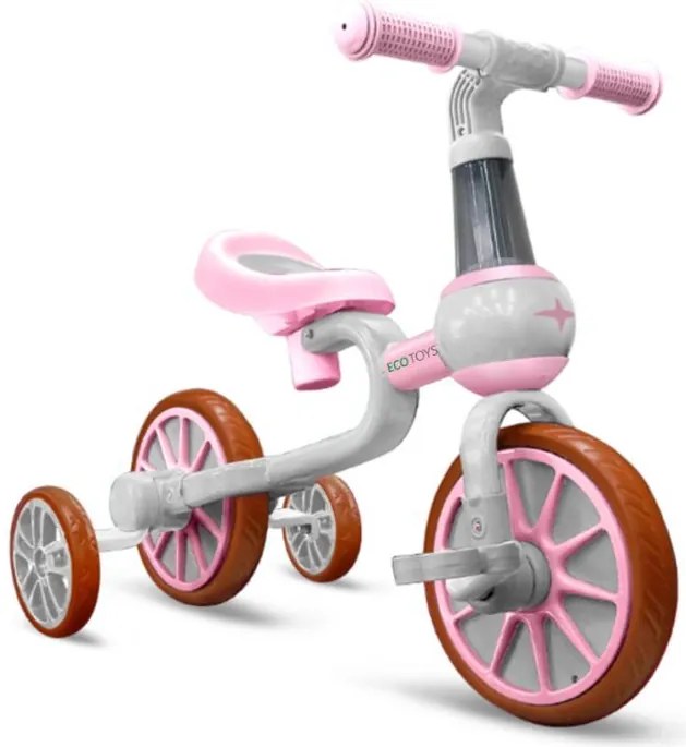 Odrážadlo/bicykel 4v1, ružové, Eco Toys
