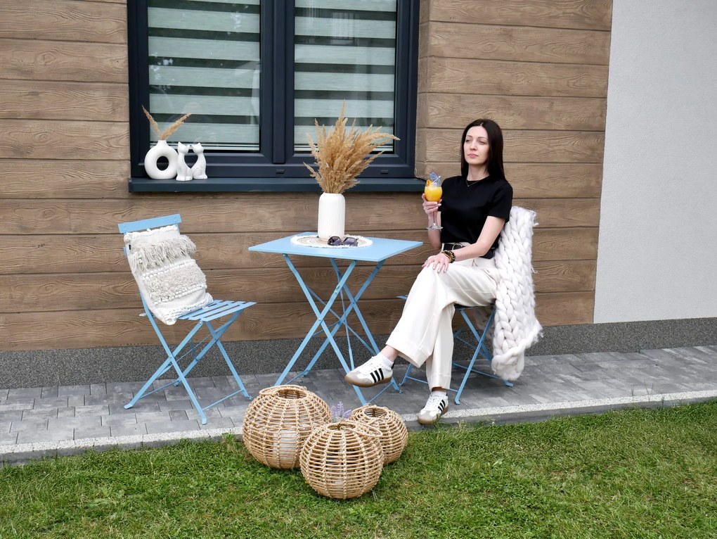 CH Modrá skladacia balkonová sada nábytku Wanda