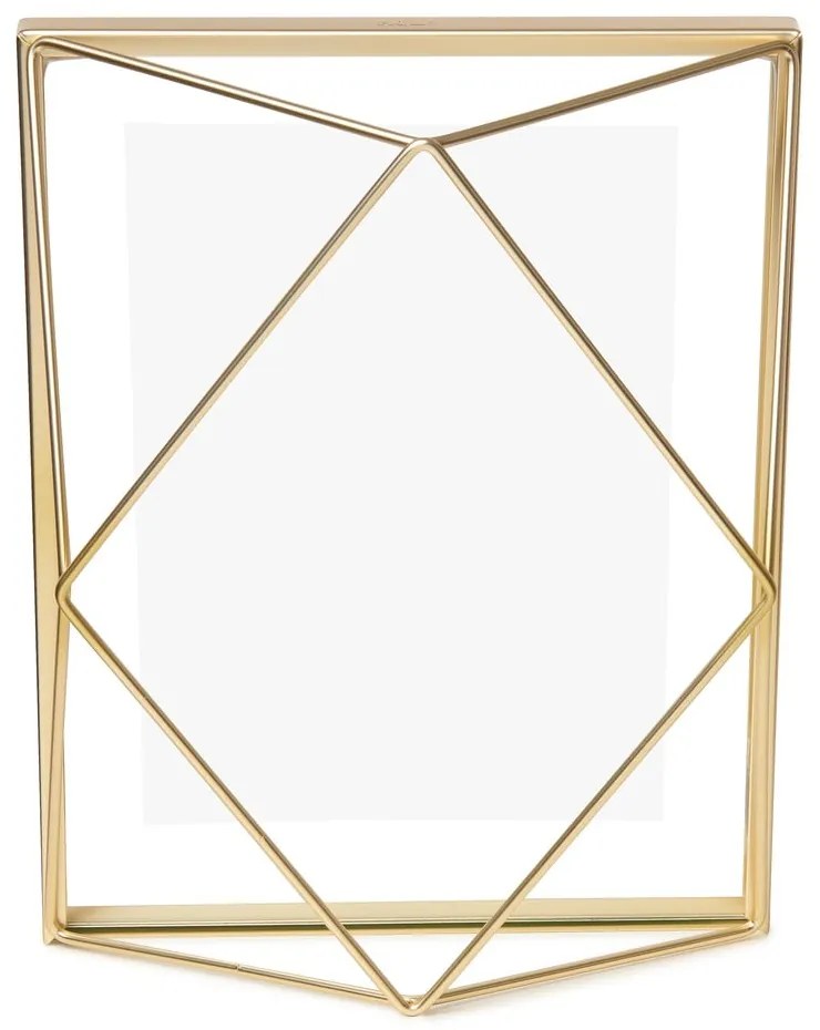 Kovový stojací/na stenu rámček v zlatej farbe 18x23 cm Prisma – Umbra