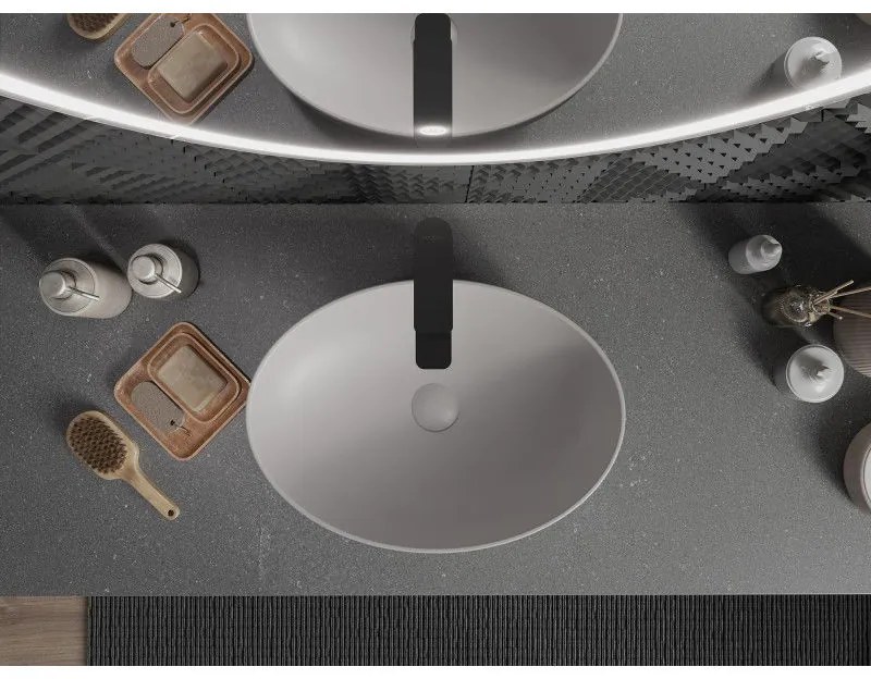 Mexen Cornelia, umývadlo na dosku 50 x 36 cm, sivá matná, 21885067