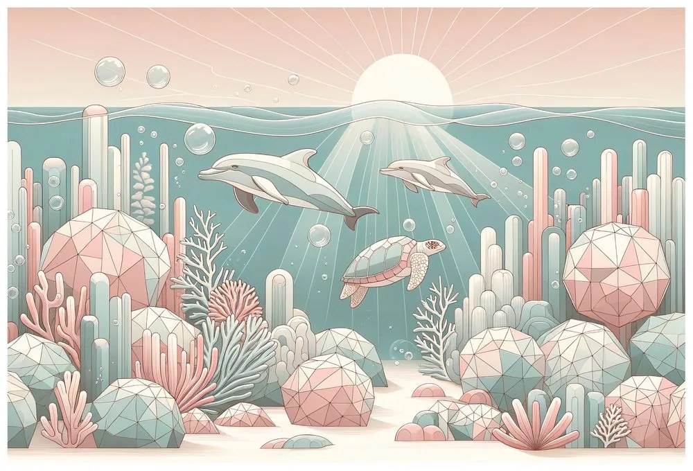 Tapeta podmorský svet v pastelových farbách