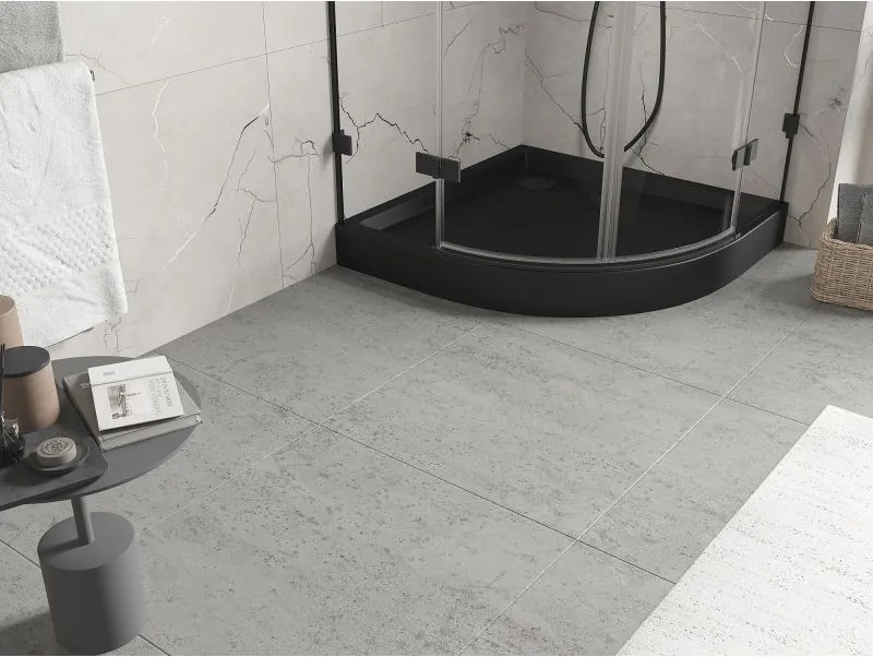 Mexen Flow+ štvrťkruhová sprchová vanička 100 x 100 cm, čierna matná, 46Q701010H