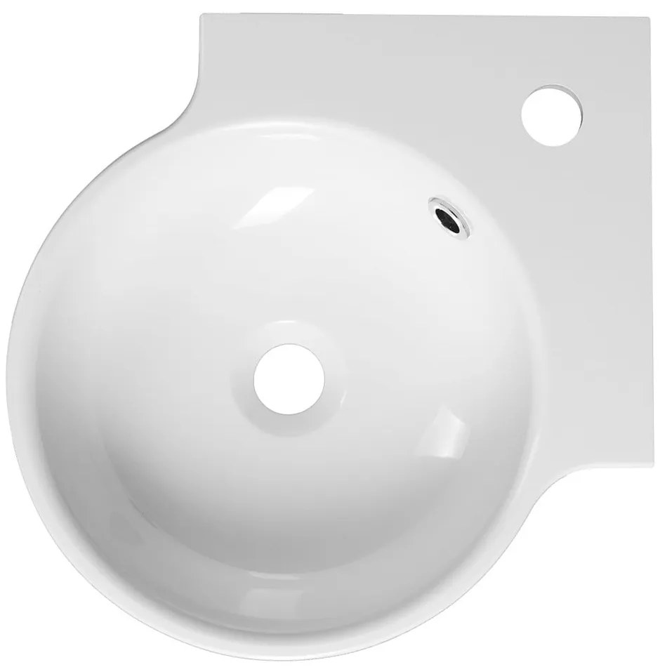 Biele okrúhle umývadlo z liateho mramoru 38x38 cm Kaori – Sapho