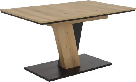 Rozkladací jedálenský stôl Lucy 140x90 cm, dub evoke/čierny%