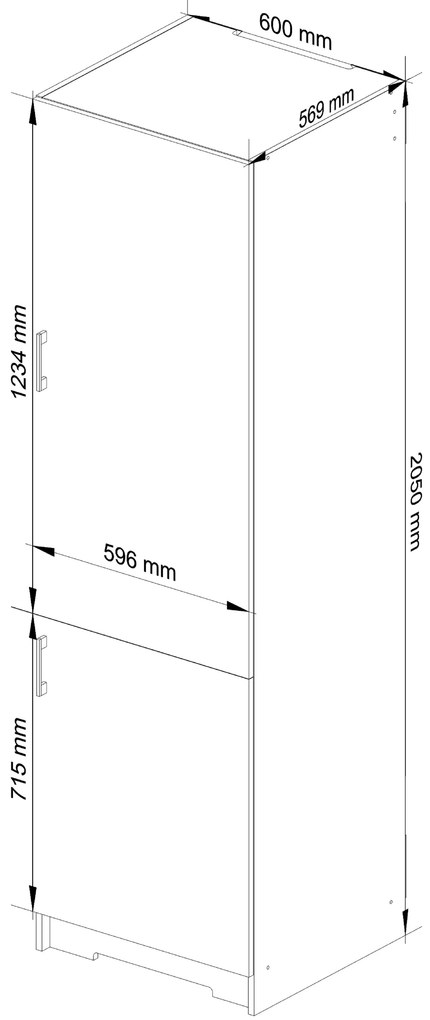 Potravinová kuchynská skriňa Lula S60LO (biela + dub sonoma). Akcia -11%. Vlastná spoľahlivá doprava až k Vám domov. 1069050