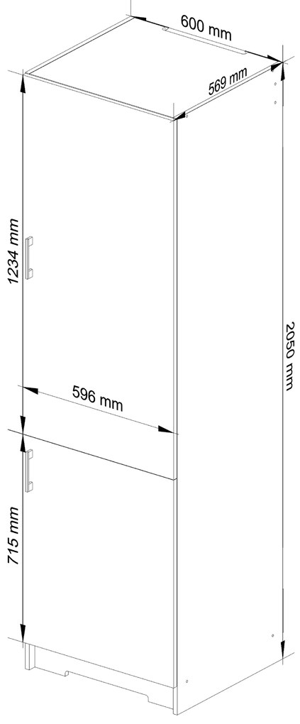 Potravinová kuchynská skriňa Lula S60LO (biela + dub sonoma). Vlastná spoľahlivá doprava až k Vám domov. 1069050