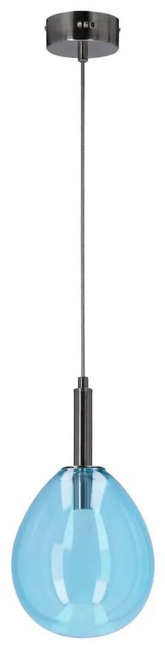 Modré LED závesné svietidlo so skleneným tienidlom Lukka – Candellux Lighting
