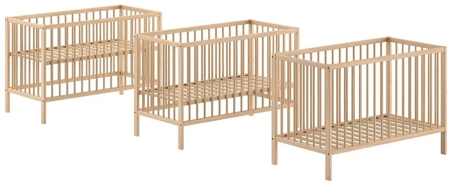 Postieľka z borovicového dreva v prírodnej farbe 60x120 cm DINO – Vipack