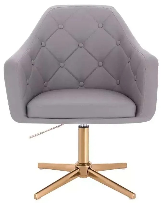LuxuryForm DESIGN Kreslo ANDORA na zlatom kríži - šedé