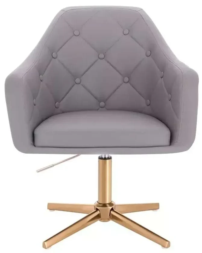 LuxuryForm DESIGN Kreslo ANDORA na zlatom kríži - šedé