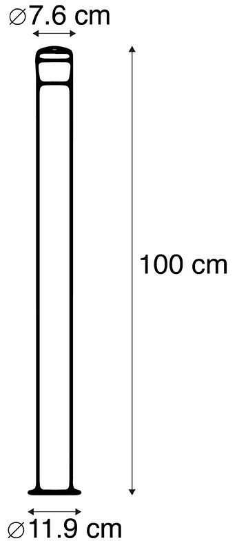 Moderná vonkajšia lampa čierna 100 cm IP44 vrátane LED - Roxy