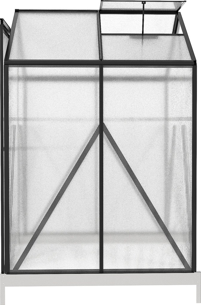 Skleník so základňou BestBerg BBGH-406B / 2,5 m² / 130 × 190 × 194 cm / čierna